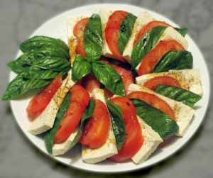 caprese salad with tofu